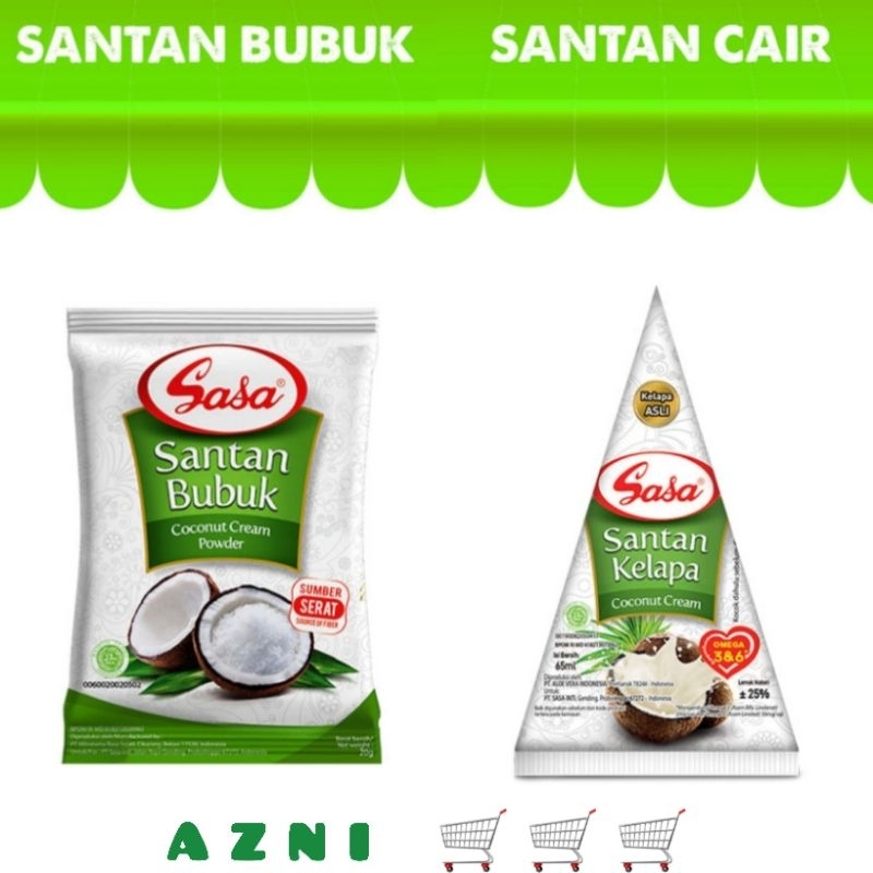 

Sasa Santan Kelapa Bubuk 20gr Santan Cair 65ml