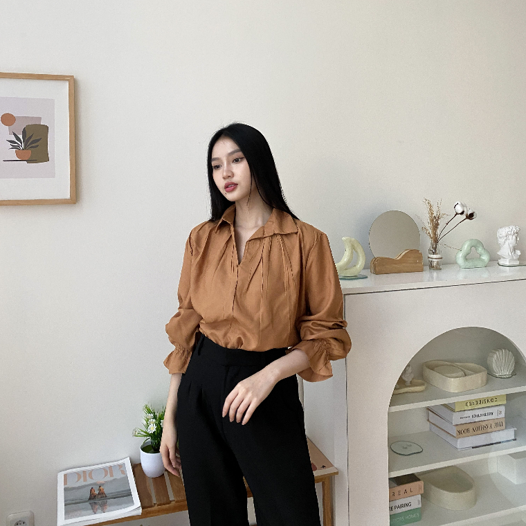 Daily Office Top - Atasan Lengan Panjang - Casual Blouse - Korean Top