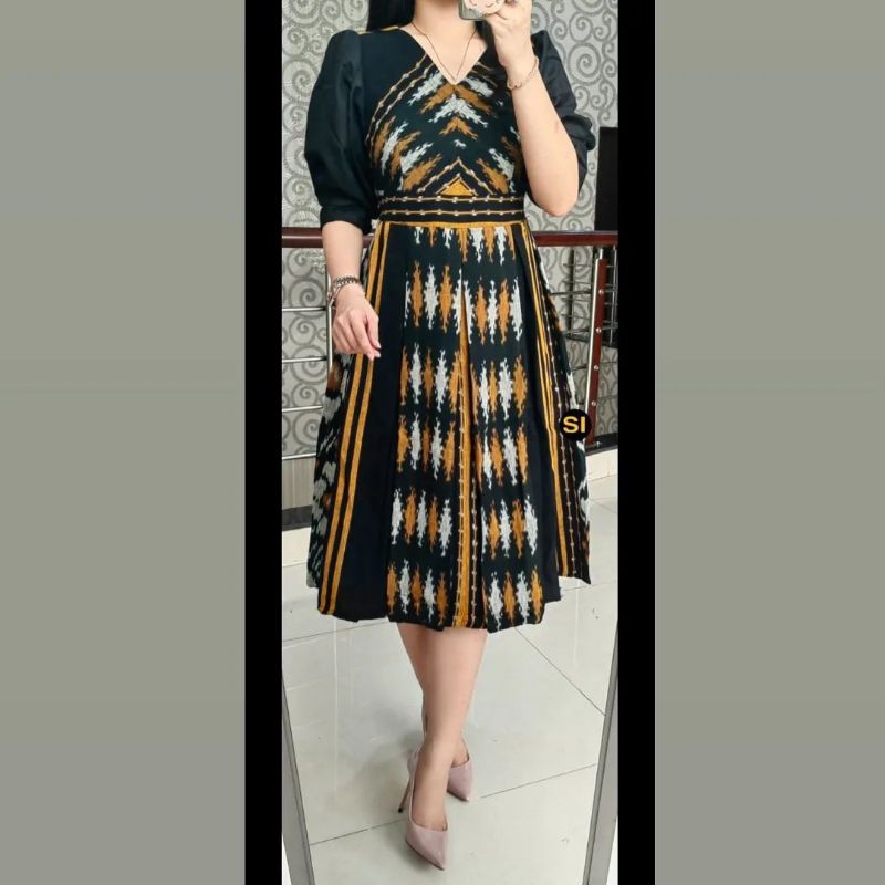 dress tenun wanita jepara