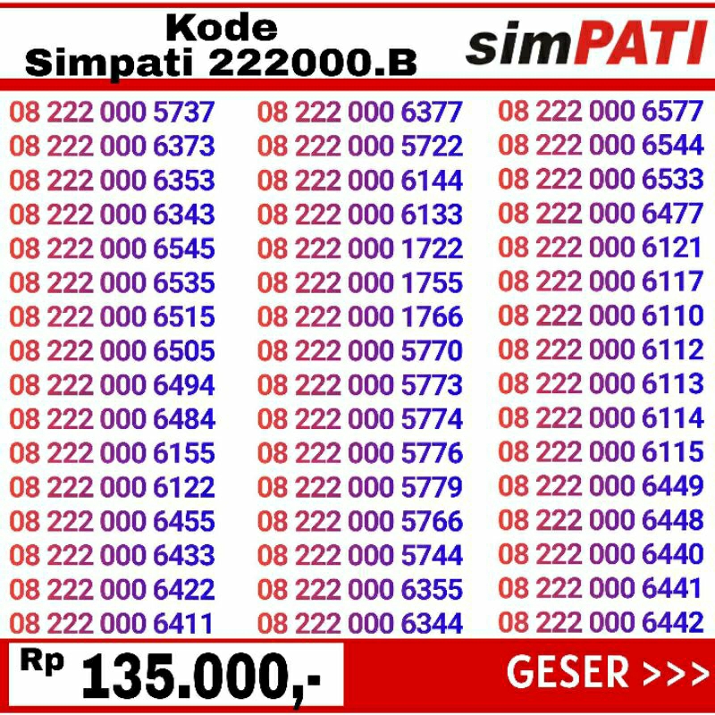 nomor cantik telkomsel simpati 222 000