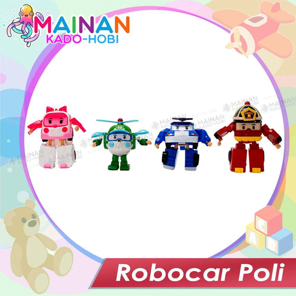 HADIAH ULANG TAHUN MAINAN EDUKASI ANAK ACTION FIGURE ROBOT TRANSFORM ROBOCAR POLI