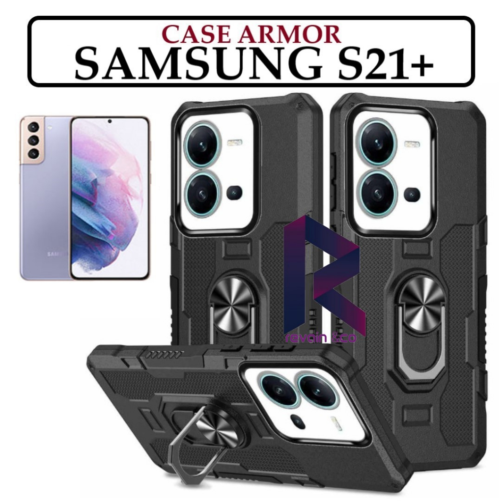 Case Armor SAMSUNG GALAXY S21+ Iring Cincin Magnetic Kesing Hp Protect kamera Premium Hard Case Standing Robot Pelindung Kamera