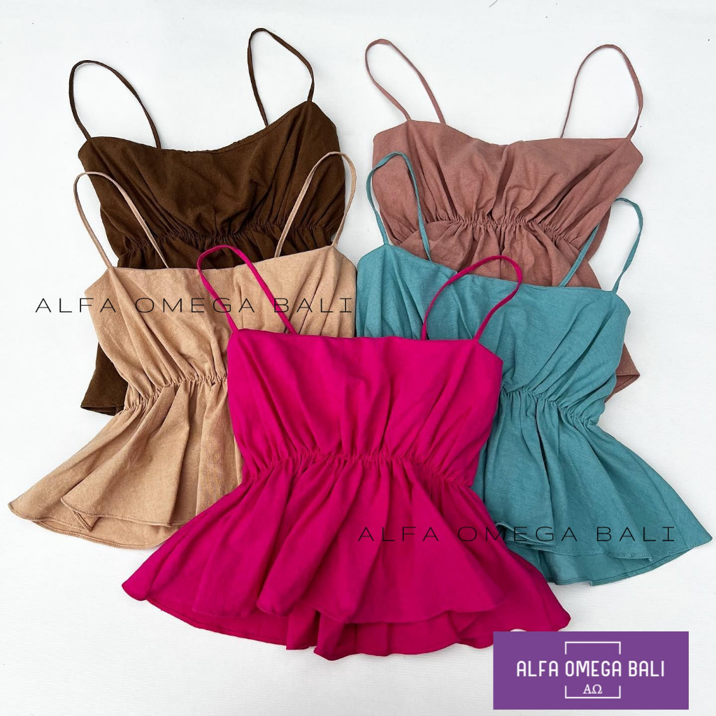 Top Ruffle Atasan Wanita Tank Top Wanita