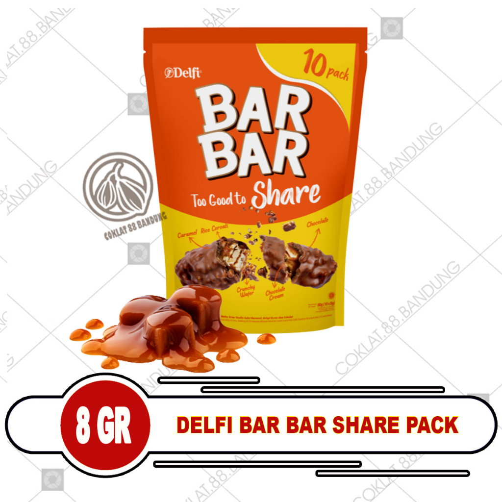 

DELFI BAR BAR SHARE IT PACK 8GR ISI 10 PCS, COKLAT DELFI BAR BAR WAFER COKELAT KARAMEL 8 GRAM X 10 PACK, DELFI BAR BAR SHARE POUCH