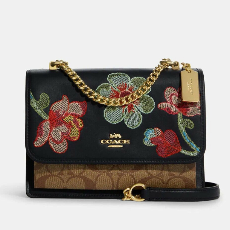 Coach C9230 Klare Crossbody In Colorblock With Floral Embroidery Women Crossbody Sling Chain Bag