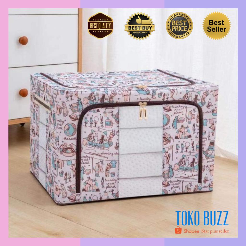 Storage Box 66L Multifungsi / Tempat Penyimpanan Mainan Baju Selimut Motif PREMIUM TO-015