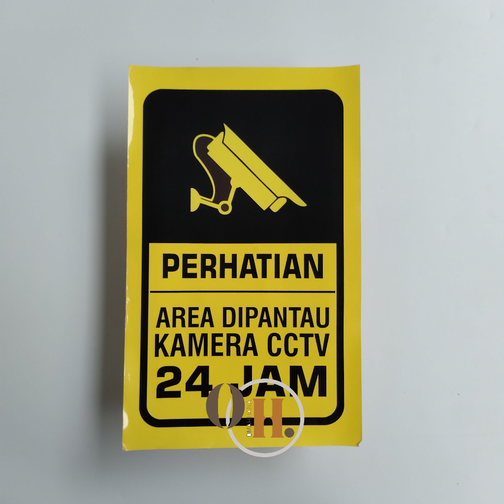 Stiker Area Dipantau CCTV - Stiker CCTV - Stiker Vinyl