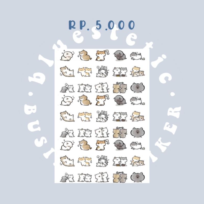 

STIKER animal cat lucu aesthetic | isi 45/pcs stiker jurnal, DIY Scrapbook