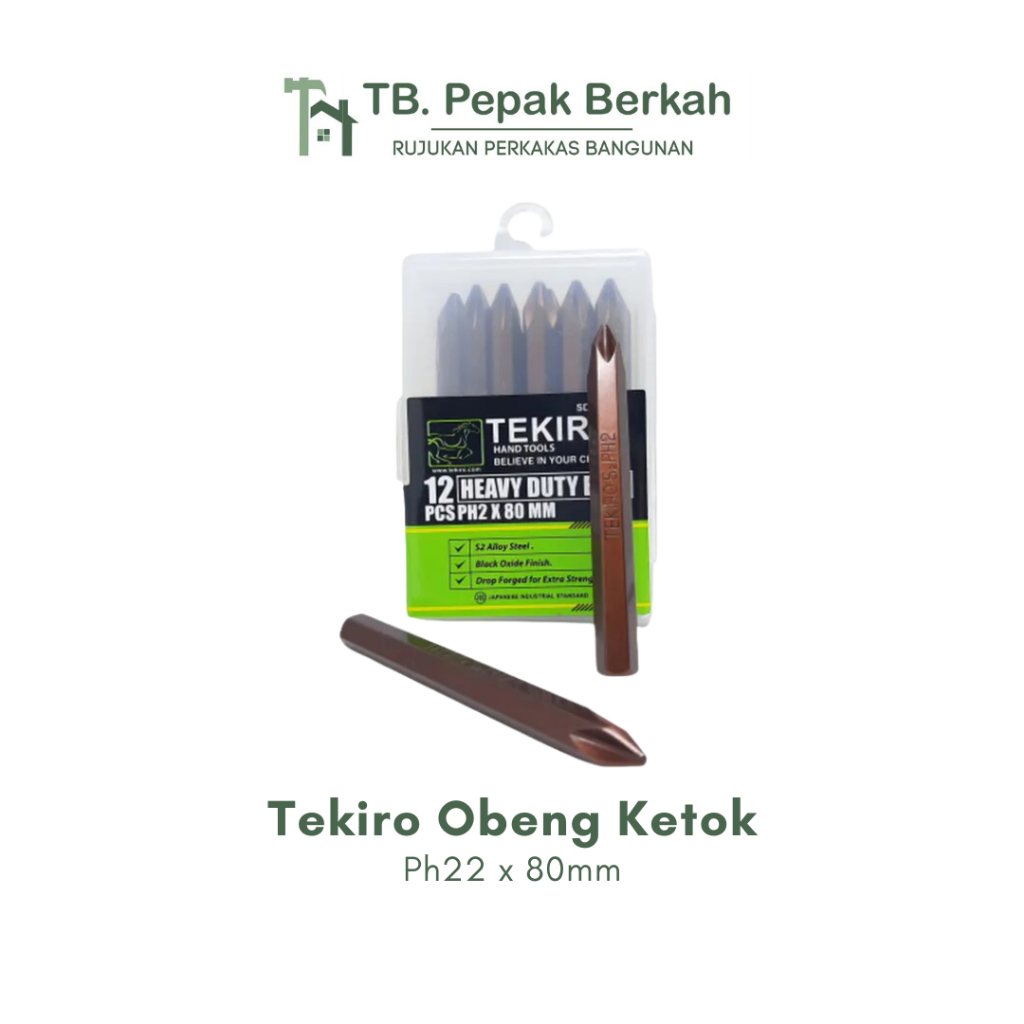 Mata Obeng Gedor Ketok Tekiro Plus Lancip (PH2) Bahan Baja