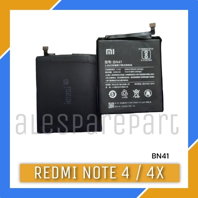 BATTERY BATRE BATERAI BN41 FOR XIAOMI REDMI NOTE 4 | NOTE 4X (ORIGINAL) 100%