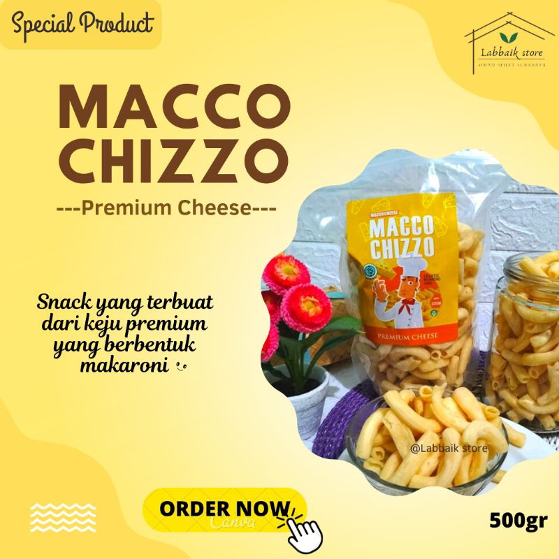 

Snack Macco Chizzo Camilan Keju Homemade -New Packaging Lebih Hemat 500gr-