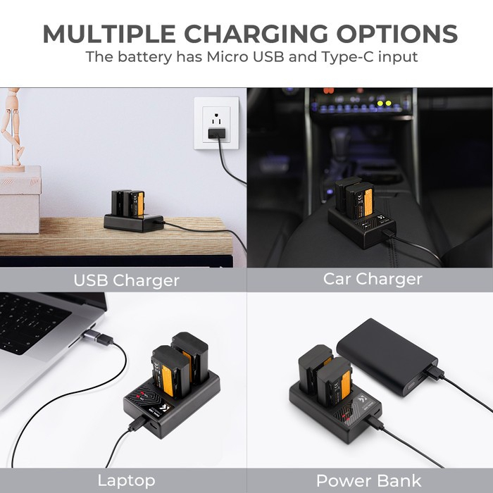 KNF Concept Battery Sony NP-FZ100 2-Pack + Dual Charger + Clean Cloth