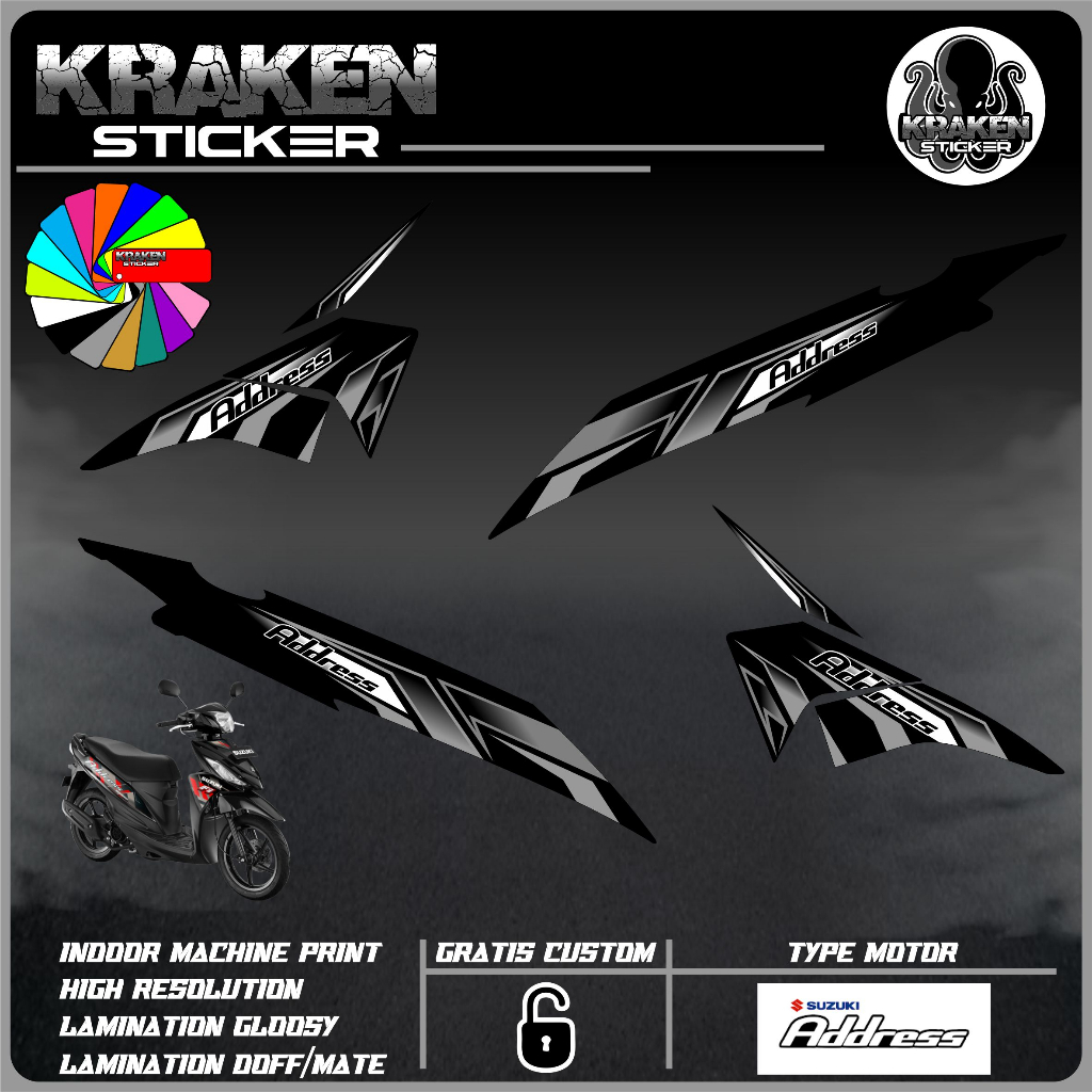 Striping Sticker SUZUKI ADDRESS sticker variasi ADDRESS CODE 02