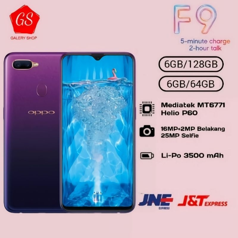 OPPO F9 RAM 6/128GB GARANSI TOKO 12 BULAN
