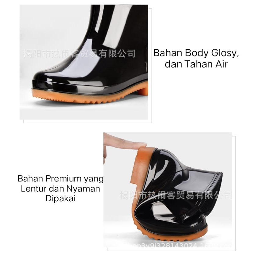 Sepatu Boot Mata Kaki Import Pria dan Wanita 928 Hitam Boot Anti Air