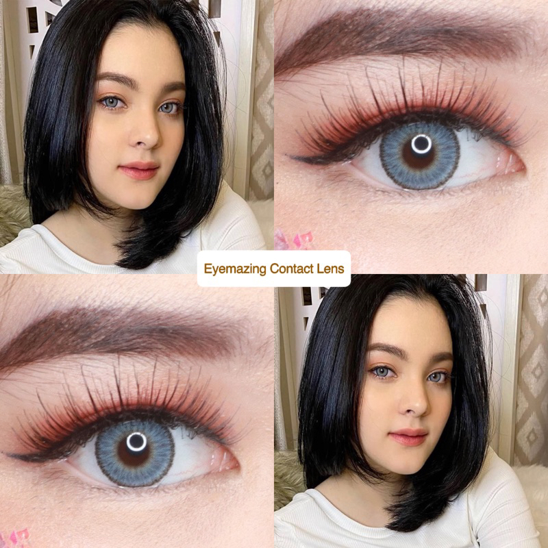 EYEMAZING Softlens - LAVELLE Blue / Biru Normal Minus Beda Minus