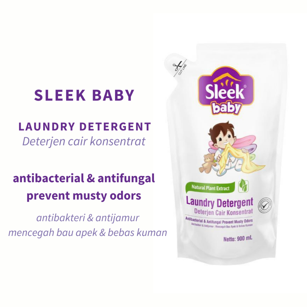 [BPOM] Sleek Laundry Detergent Isi 450ml / Sleek Baby Detergen Sabun Cuci Baju / Kino / MY MOM