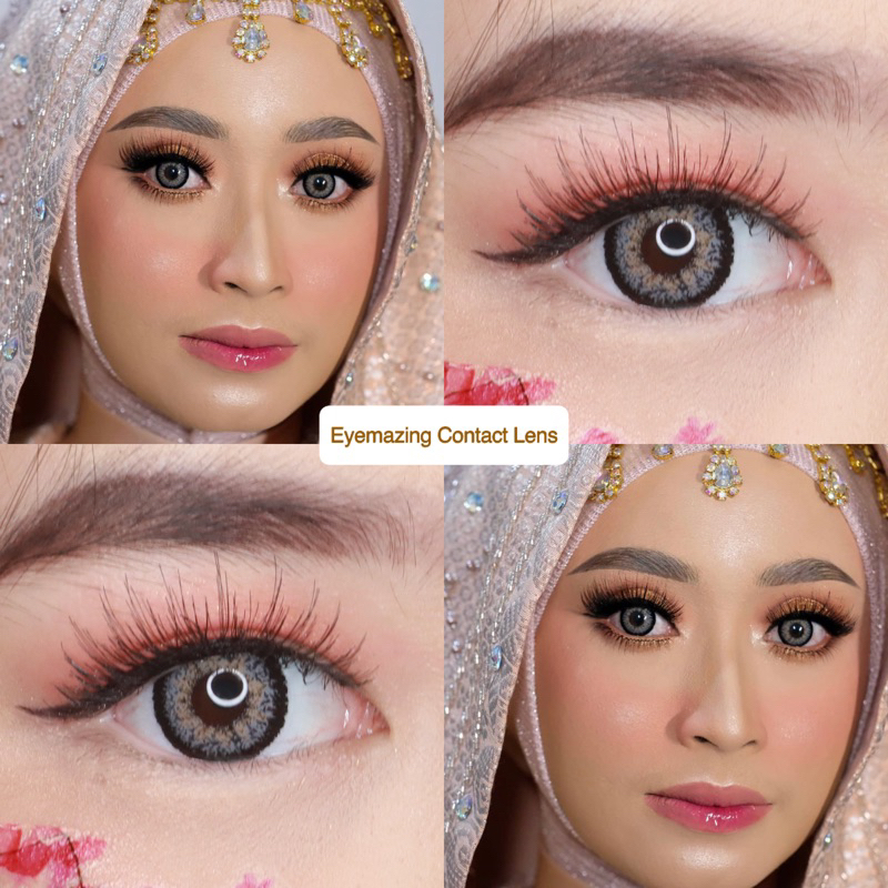 EYEMAZING Softlens - CELINE Brown / Gray / Coklat / Abu Normal Minus Beda Minus