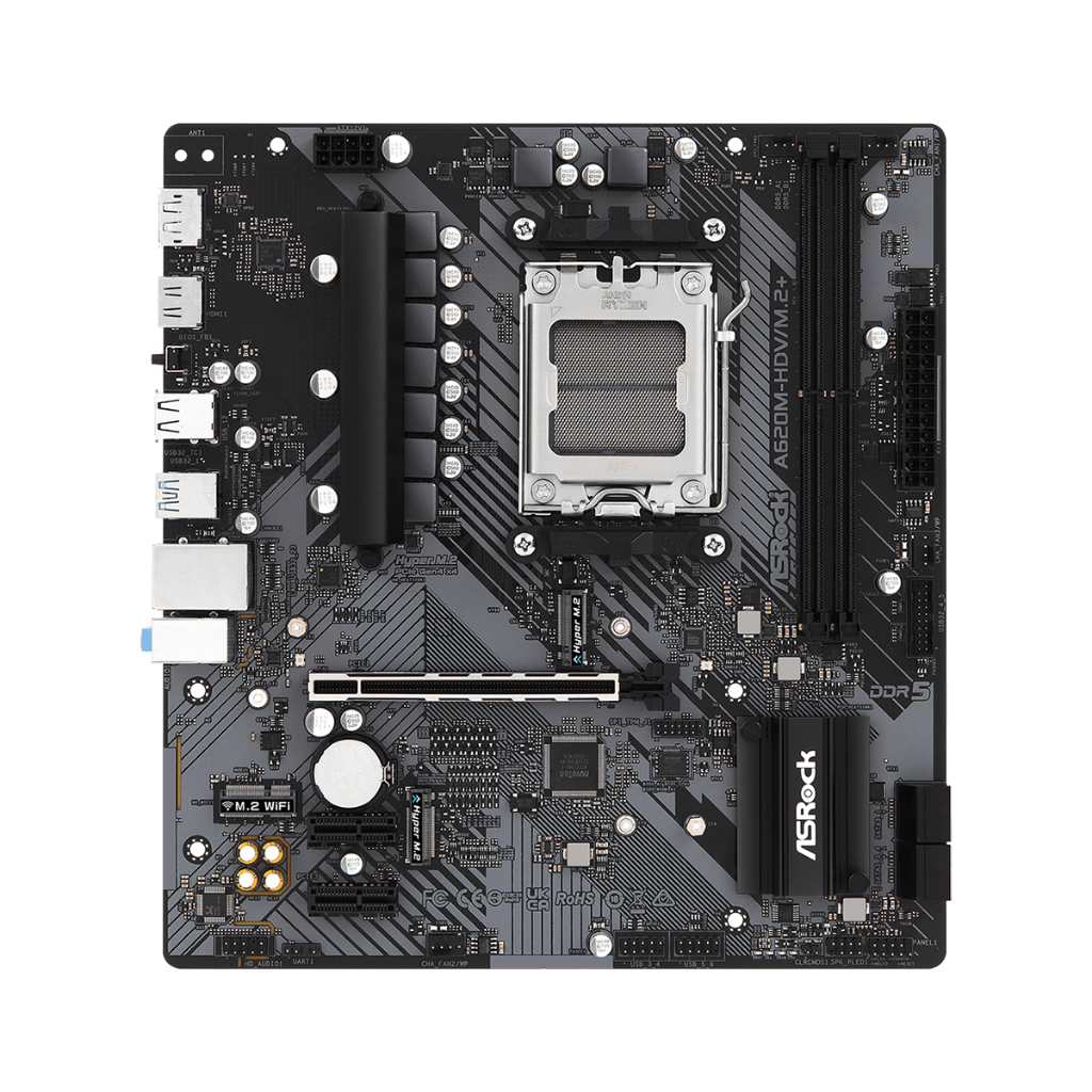 Asrock A620M-HDV/M.2+ Motherboard A620 M AMD Socket Ryzen AM5