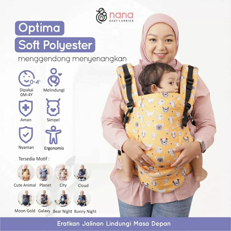 Gendongan Bayi Nana BabyCarrier Optima Untuk Newborn Sampai Toddler Optima Nanababycarrier