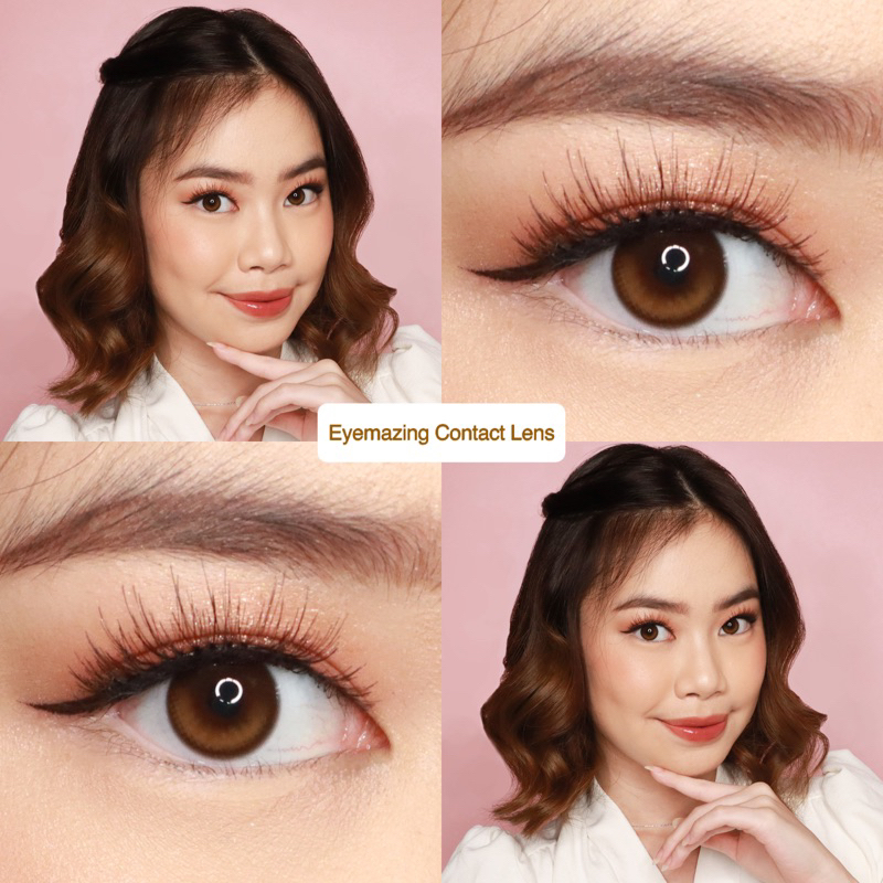 EYEMAZING Softlens - Shiny Ash Gray / Brown / Black / Abu / Coklat / Hitam Normal Minus Beda Minus