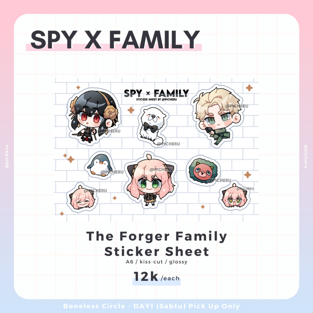 

Spy X Family Sticker sheets ✦ Fanmade by Picheru