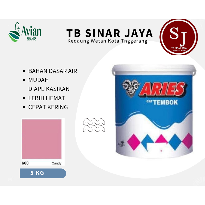 Cat Tembok Aries Avian Cat Tembok Dinding Interior 5Kg - 660 Candy