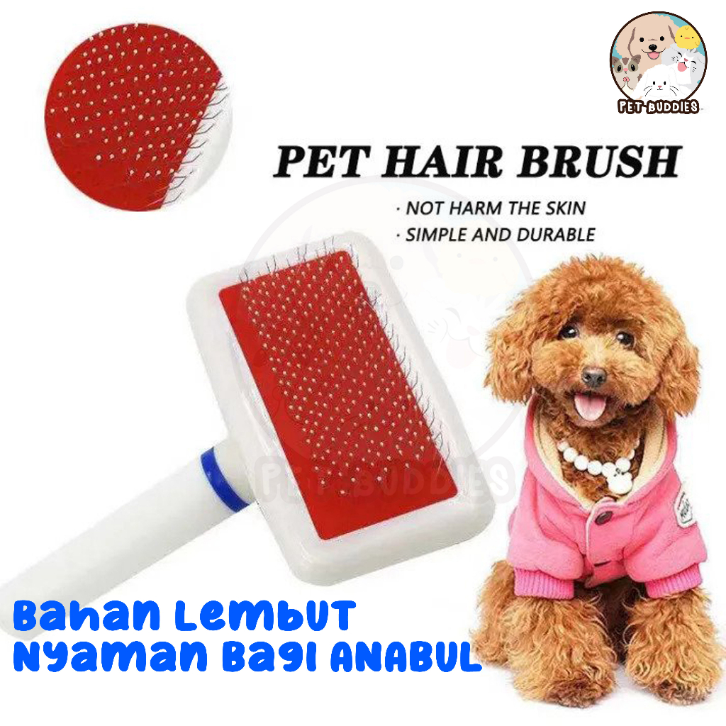 [FREE BONUS]Pet Brush MERAH Sisir Bulu Kucing/Anjing Pet Grooming