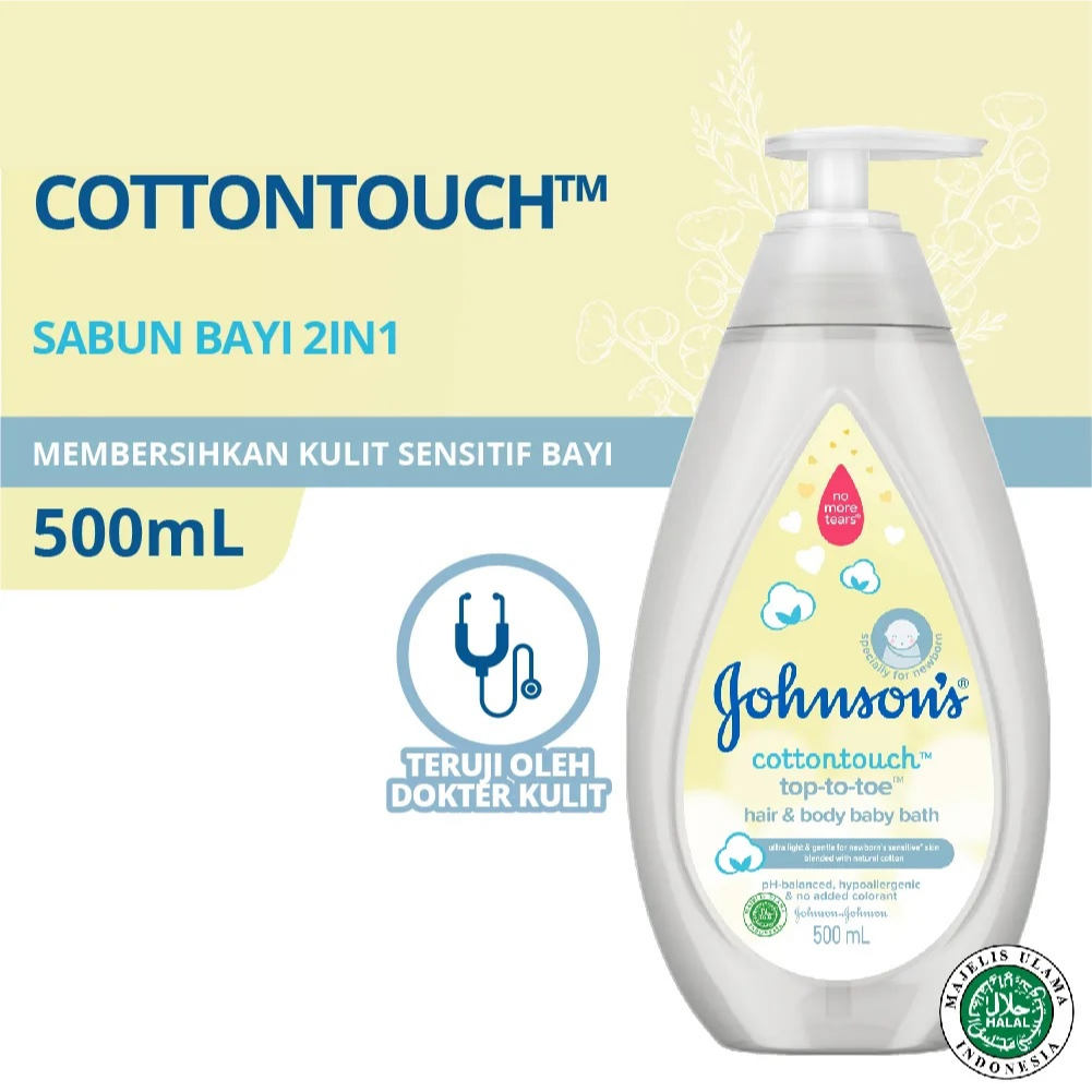 JOHNSON'S CottonTouch Top-to-Toe Hair &amp; Body Baby Bath - Sabun Bayi 2in1