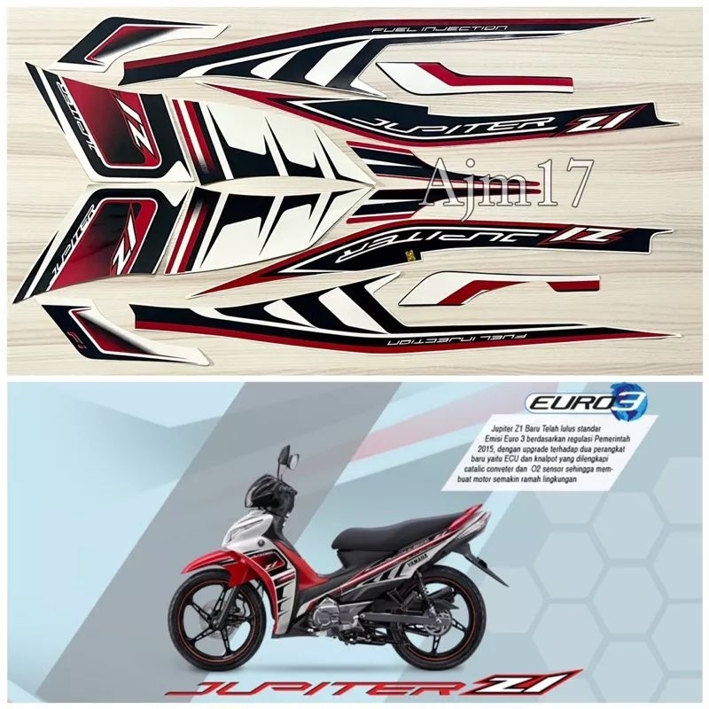 STRIPING LIS STICKER STANDAR ORI YAMAHA JUPITER Z1 2015 PUTIH STIKER JUPITER Z1 PUTIH 2015
