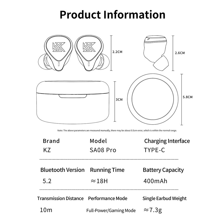 Knowledge Zenith Earphone Bluetooth TWS SA08 Pro Hifi Wireless - 4 BA Driver - Garansi Resmi 1 Tahun