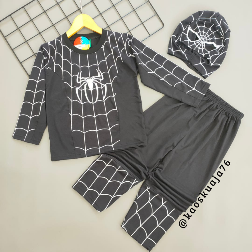 Baju Setelan Kostum Anak Laki Laki Spiderman Stelan Anak Cowok Costum Costume Cosplay Super Hero Len