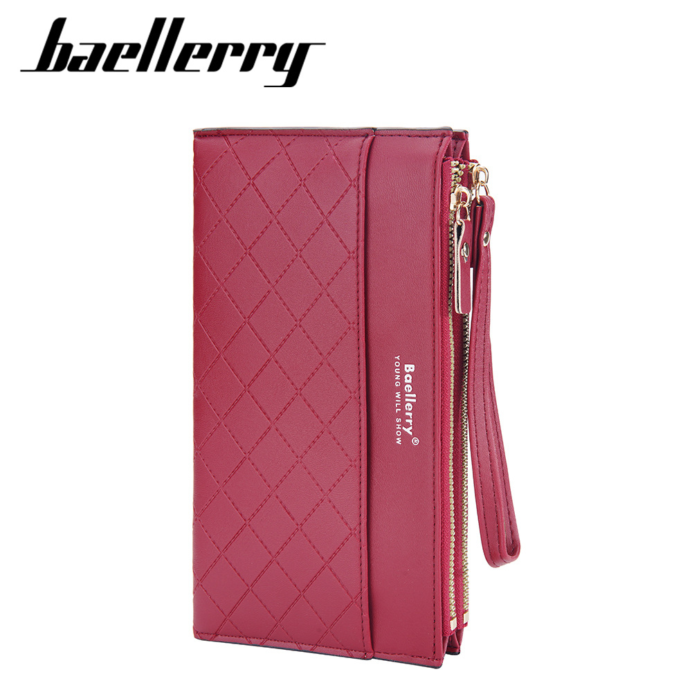 [BISA COD] BAELLERRY N3238 Dompet Wanita Panjang Clutch Dompet Handphone Bahan Kulit PU Leather
