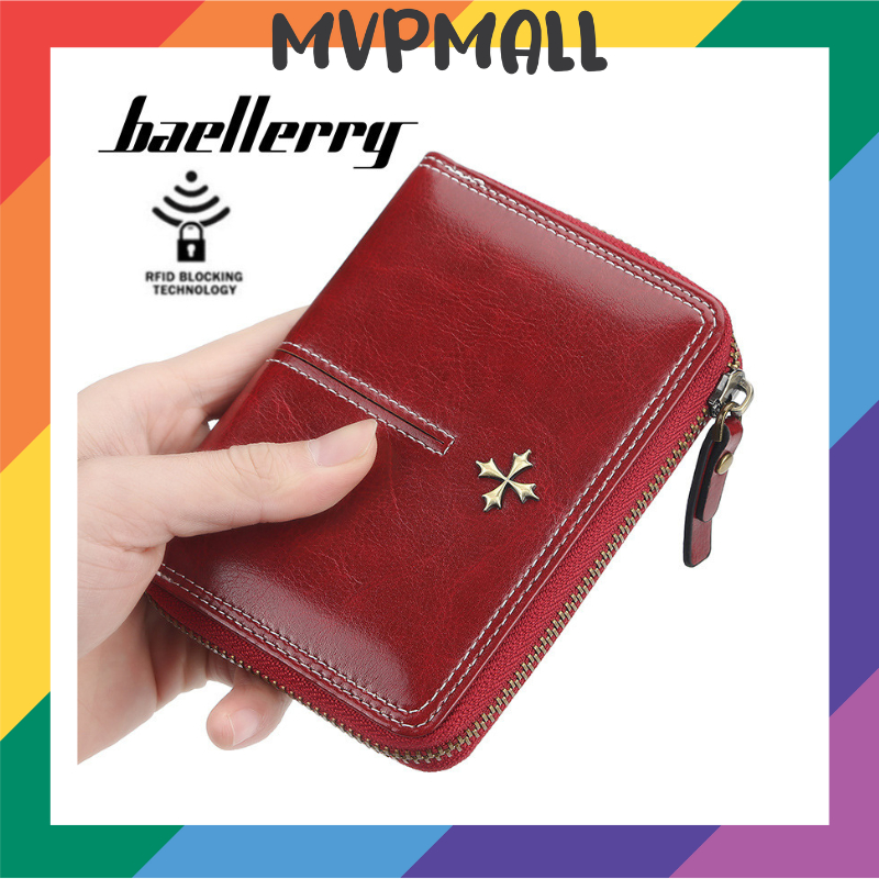 [BISA COD] BAELLERRY N1851 Dompet Kartu Wanita Bahan Kulit PU Leather Premium