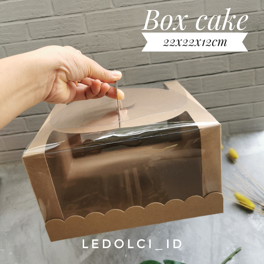 

(5 PCS) 42212 BOX CAKE DUS KUE KRAFT MIKA TEMBUS PANDANG M 22x22x12