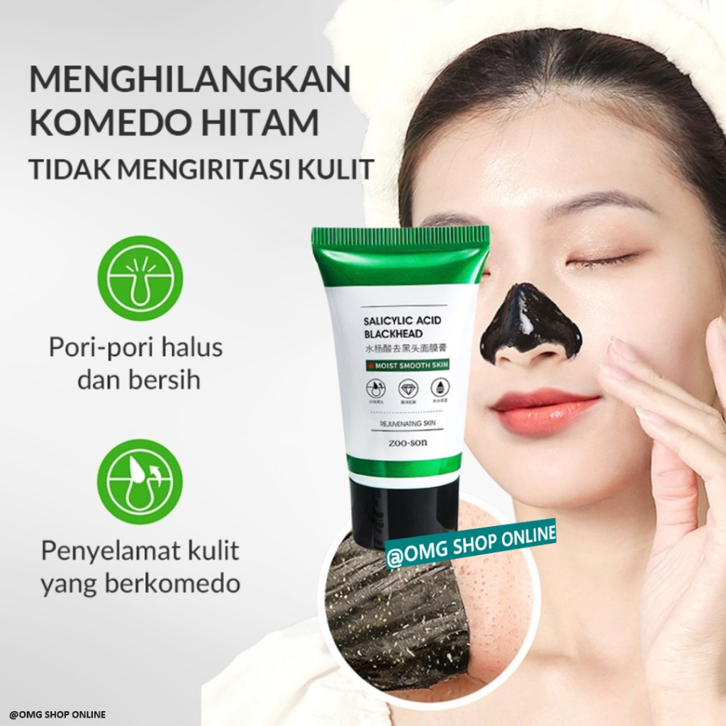 Termurah !! Salicylic Acid Blackhead Mask Masker Komedo Arang Hitam Korea 100% ORI / Masker Wajah Glowing Putih Masker Komedo dan Pori Pori Penghilang Flek Hitam / Masker Peel Off Masker Organik Blackhead Remover Gel 50 Gr Masker Green Tea Carbon Charcoal