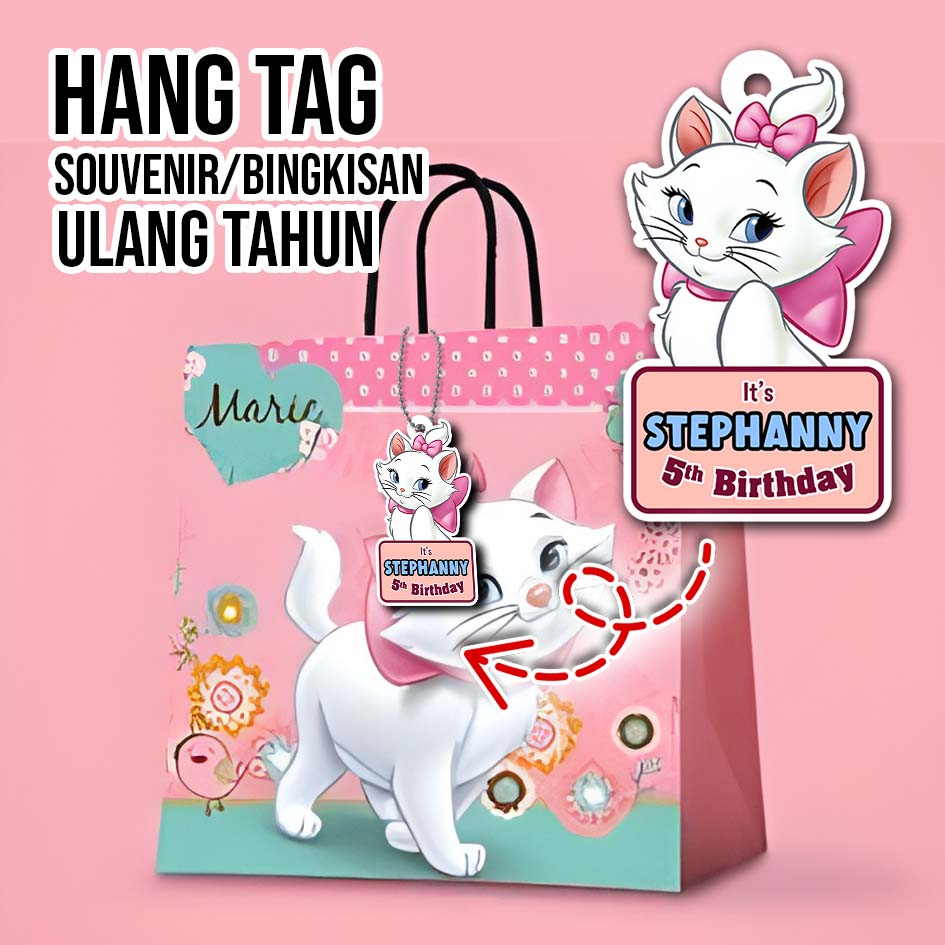 [27pcs] HANG TAG ULANG TAHUN ANAK MARIE THE CAT HIASAN GANTUNGAN BINGKISAN KADO HAMPERS HADIAH KEMAS