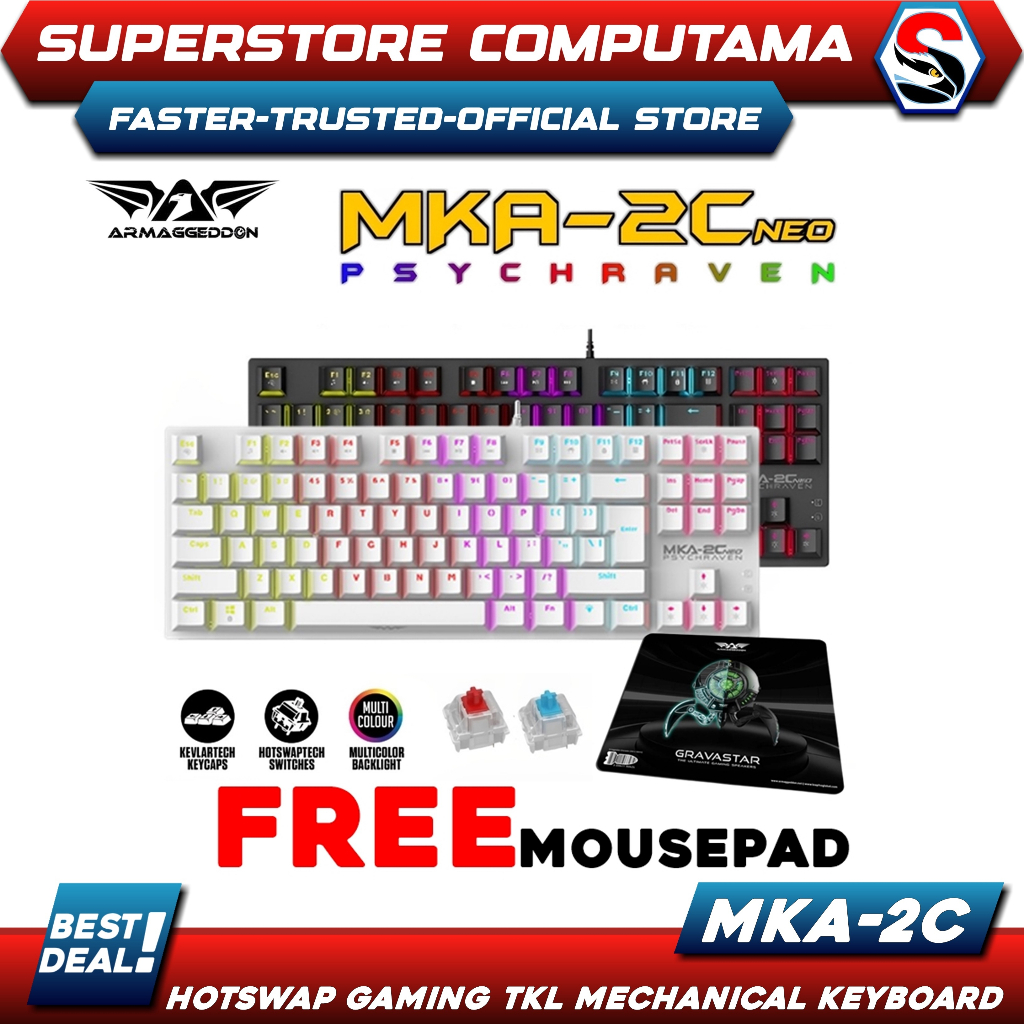 Keyboard Gaming Mechanical Armaggeddon MKA-2C NEO Psychraven TKL