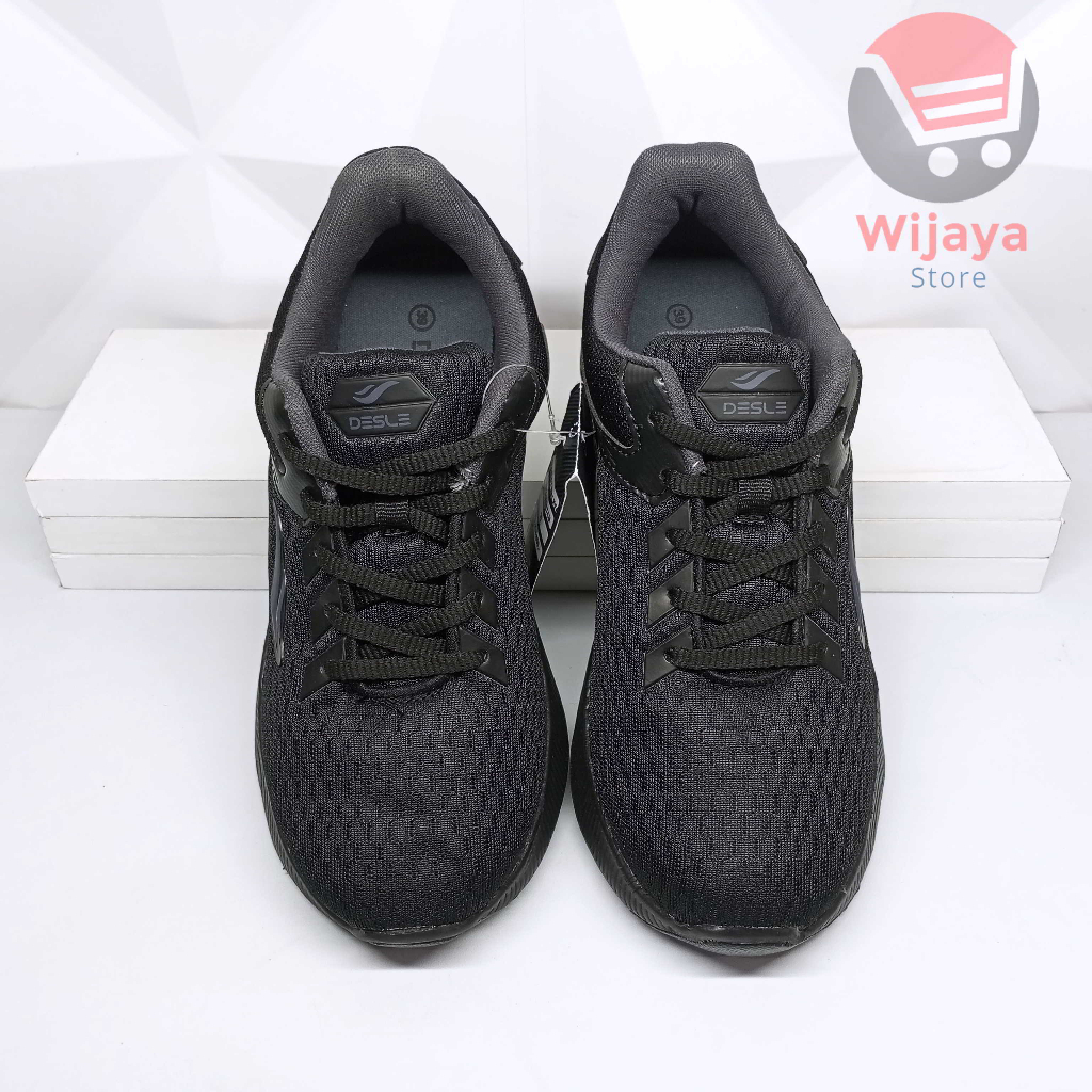 Sepatu Sekolah Desle 38-43 Sneaker Pria Hitam Polos Putih Material Berkualitas Tinggi Desain Mewah STANLEY WALKER