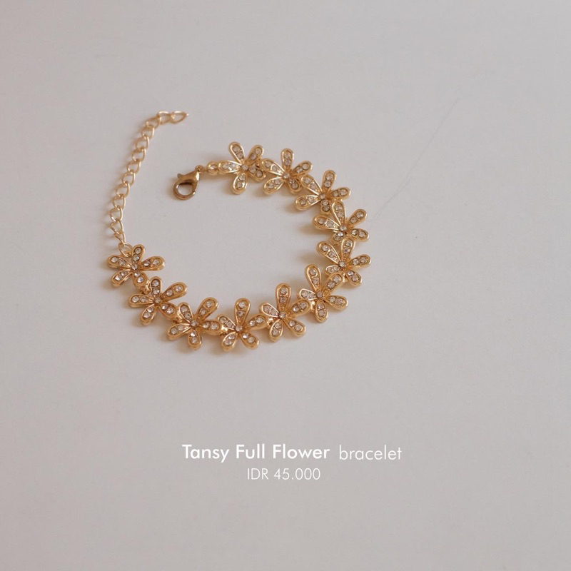 Ark.co - Tansy Full Flower Bracelet gelang tangan bunga adjustable zircon