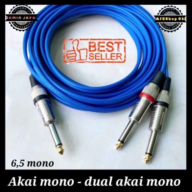 Kabel akai mono to dual akai mono / jack TS to dual TS 6,5