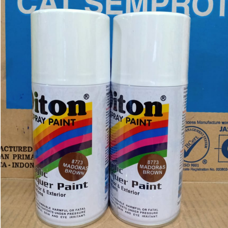 SOLID COLOURS DITON Spray Paint Acrylic Lacquer Paint Pilox Pilok Cat Semprot - 8773 MADORAS BROWN / COKLAT (300cc / 300ml)