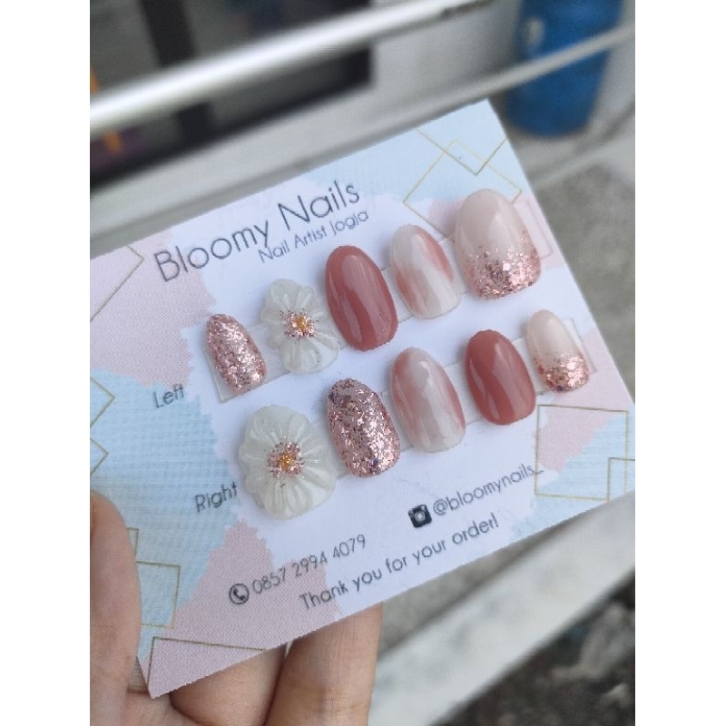 Custom Fake Nails || Wedding Fake Nails || Nail art kuku palsu