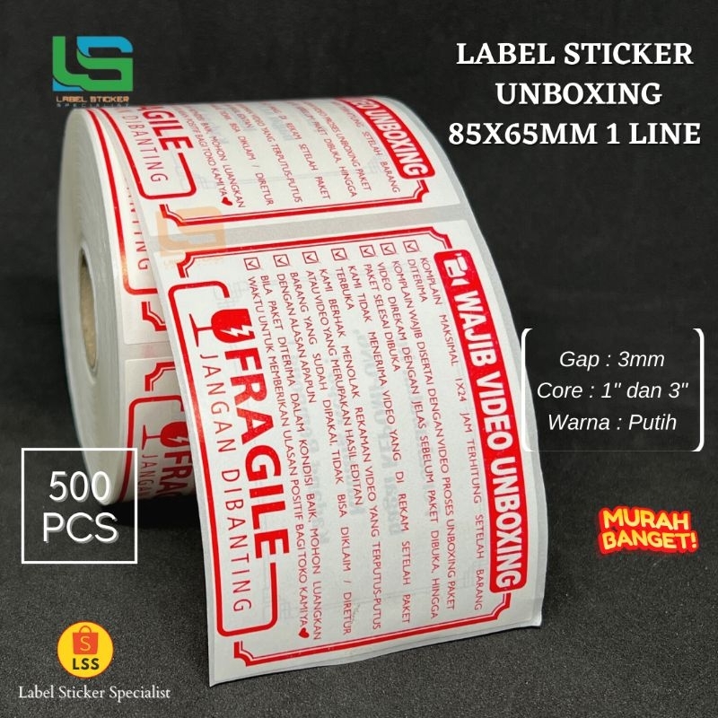 

Label Sticker Unboxing Fragile Wajib Unboxing 85X65 MM Isi 500 PCS