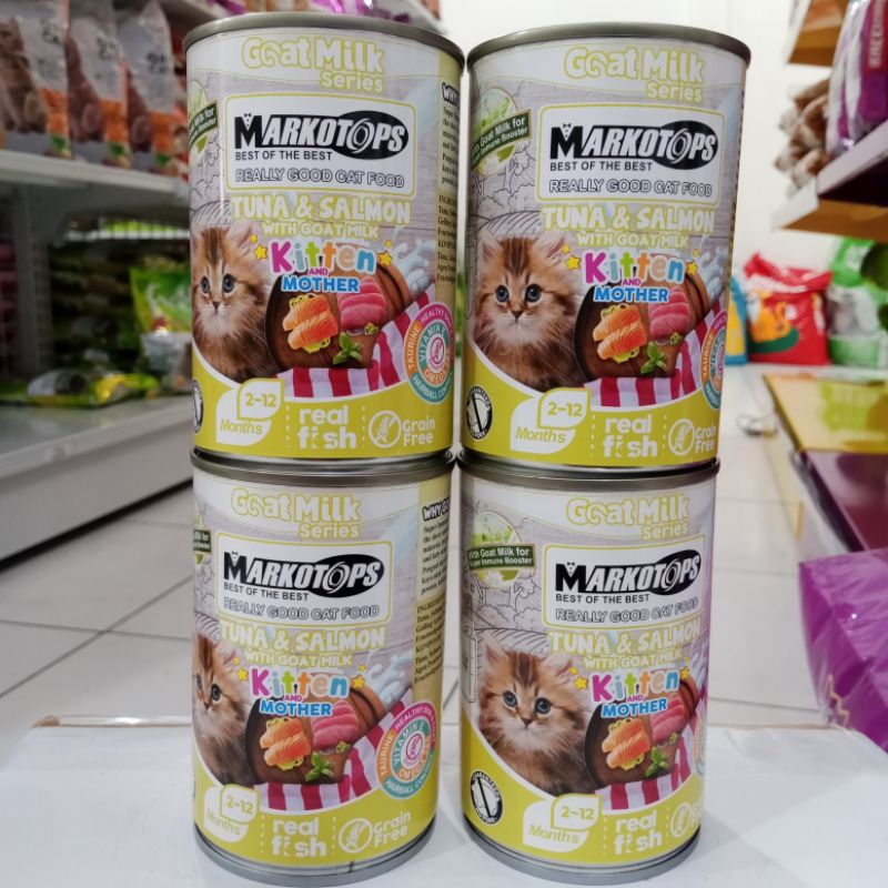 Markotops kitten 400gr | makanan kaleng tuna & salmon markotops kitten 400gr