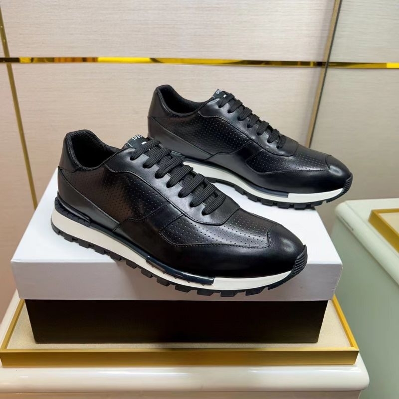sepatu cowok berluti sneaker pria hitam kulit men shoes runner p1shoes