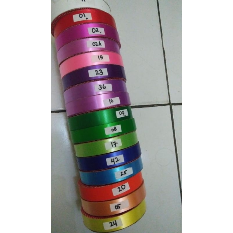 

Pita Kado Jepang 2cm Ukuran 3/4" Polypropylene Aneka Warna Import Taiwan