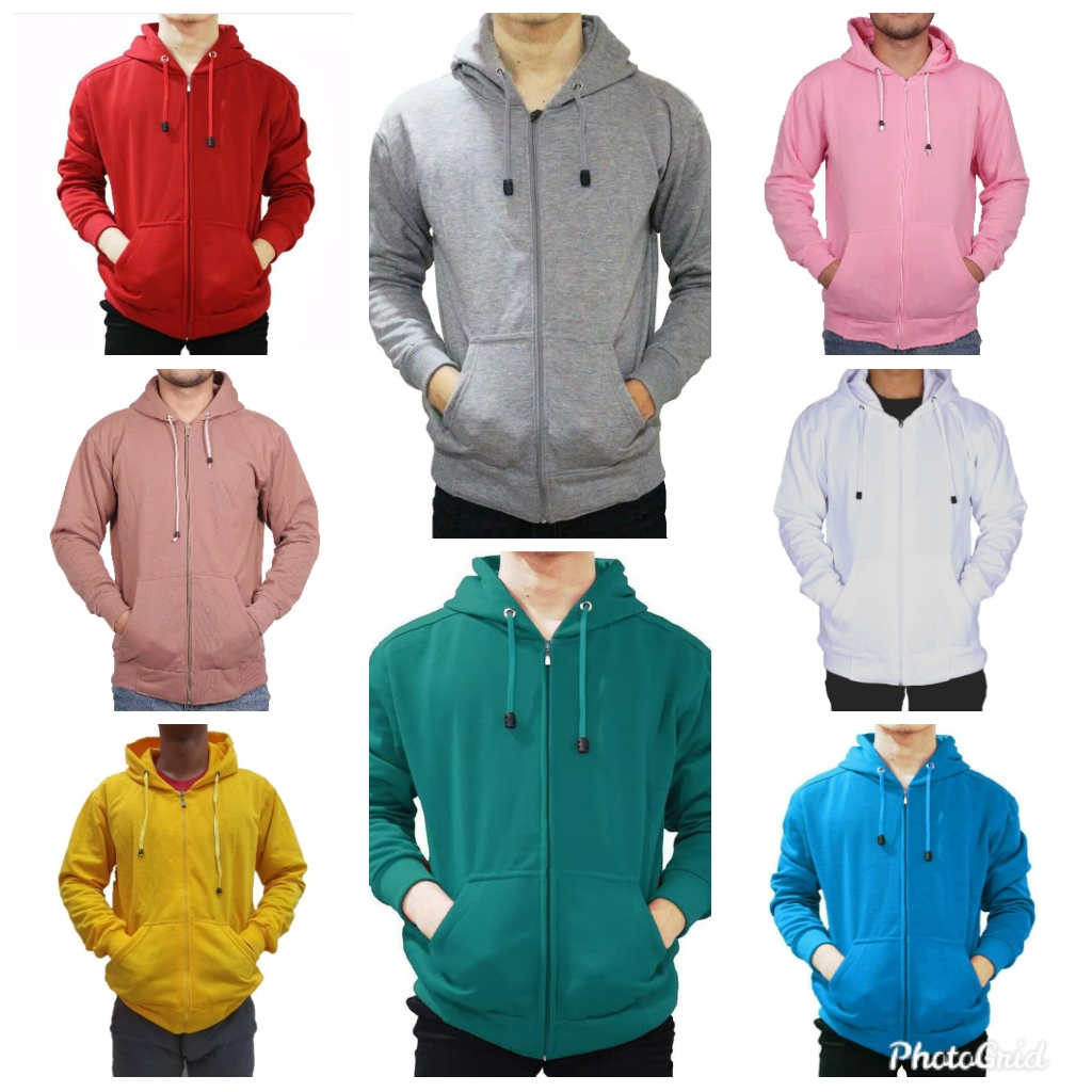 INDO - Jaket Hoodie Zipper Polos Pria Wanita | Sweater Hodie Pullover Premium Distro Mocca