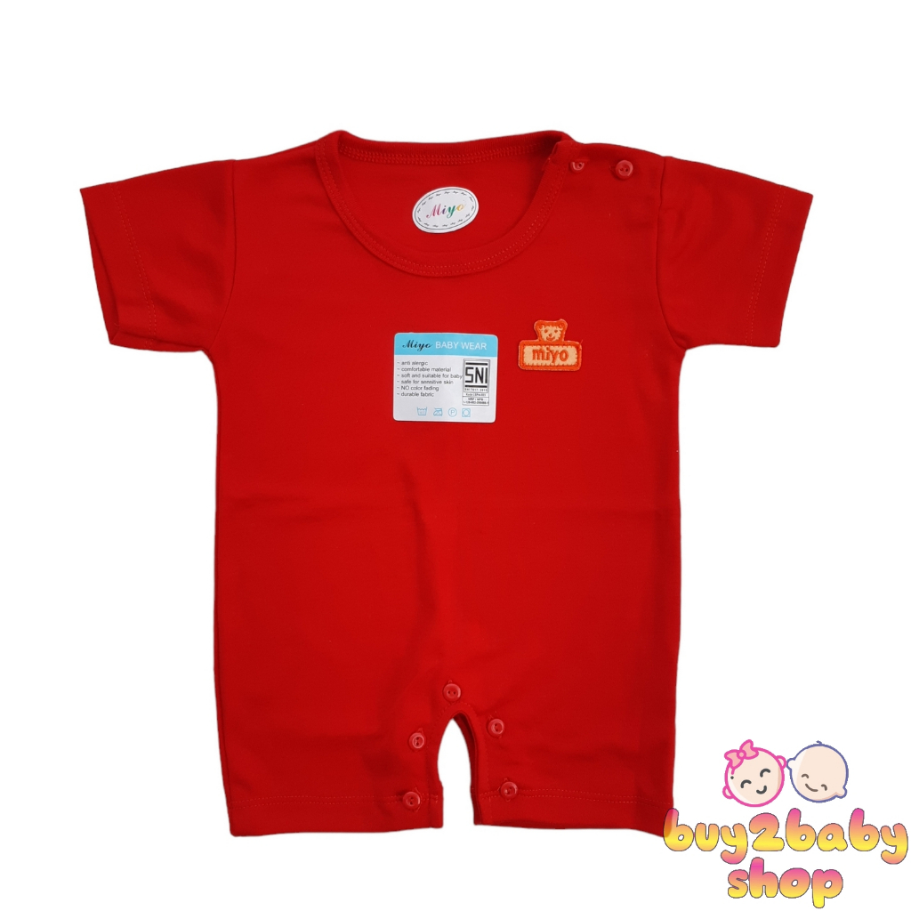 Romper bayi baju kodok bayi warna premium Candy Red MIYO 0-3 bulan 1 PCS