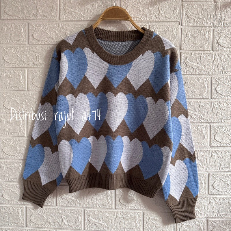 BESTY SWEATER RAJUT MOTIF KIANO ATASAN KOREA WANITA